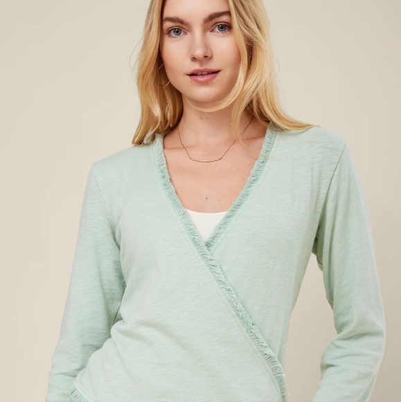 Spartina 449 Clara Convertible Light Green Cardigan - Picture 3 of 7